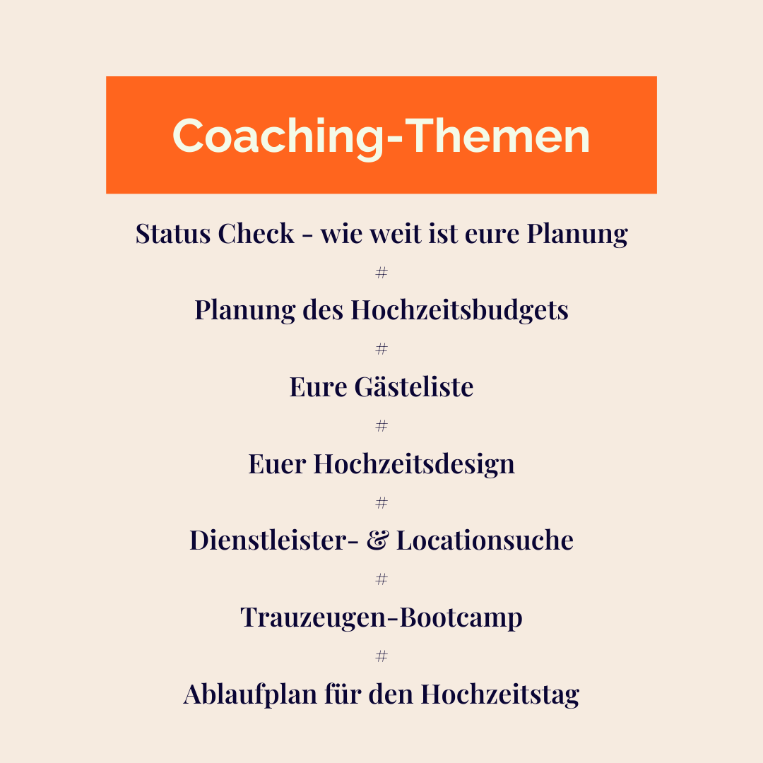Hochzeitscoaching - Paket Just Relax